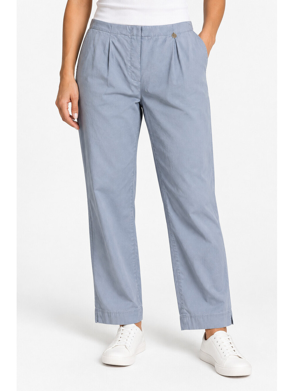 Robell Marie 07 Womens Pants Size 4 Blue Straight Leg Pull On Stretch